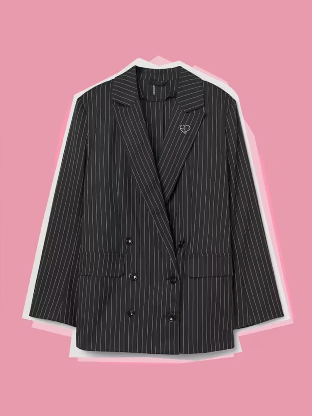 H&M x BLACKPINK Oversized Black Pinstripe Blazer